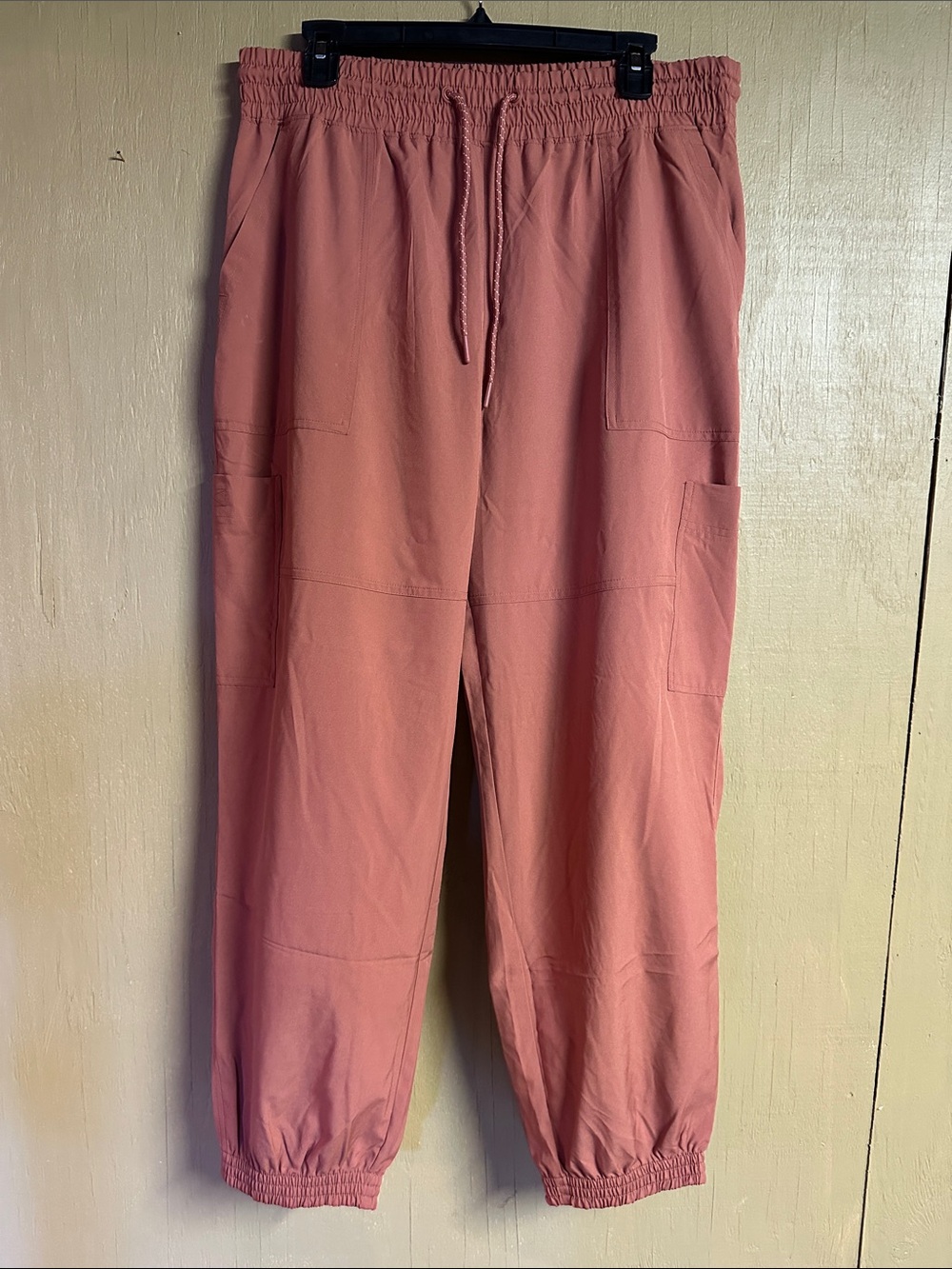 Womens Cargo Jogger Pants in Dusty Rose- Comfortable Everyday Wear